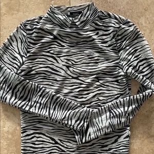 Only Neon & Nylon Mesh Zebra Print Long Sleeve Top